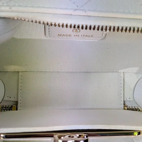 Chanel White Caviar Leather Mini Top Handle Vanity Case - Picture 9 of 16